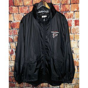 Atlanta Falcons NFL Team Apparel Black Men’s XXL Windbreaker Jacket Hood